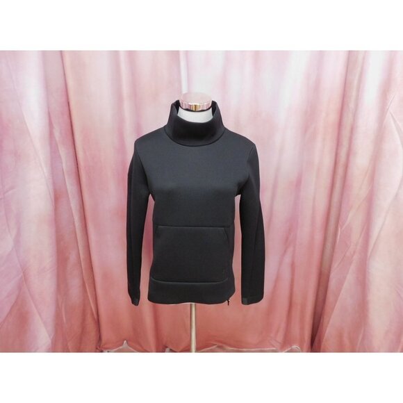 SALE Under Armour Cold Gear Mock Neck Top Women XS Black Foam Like Fabric Pocket - Picture 1 of 12